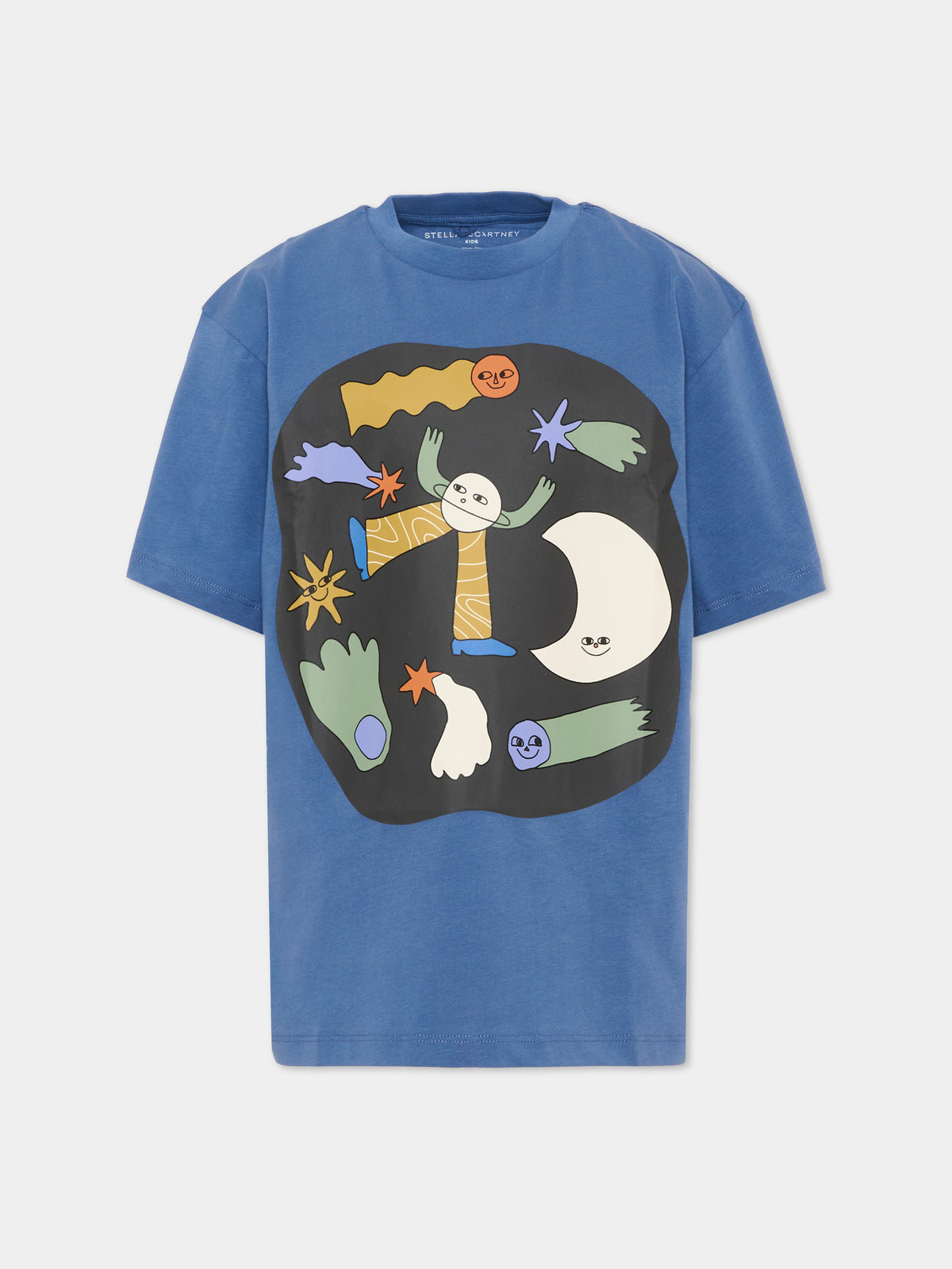 T-shirt blu per bambino con stampa,Stella Mccartney Kids,TV8Q31 Z0434 624