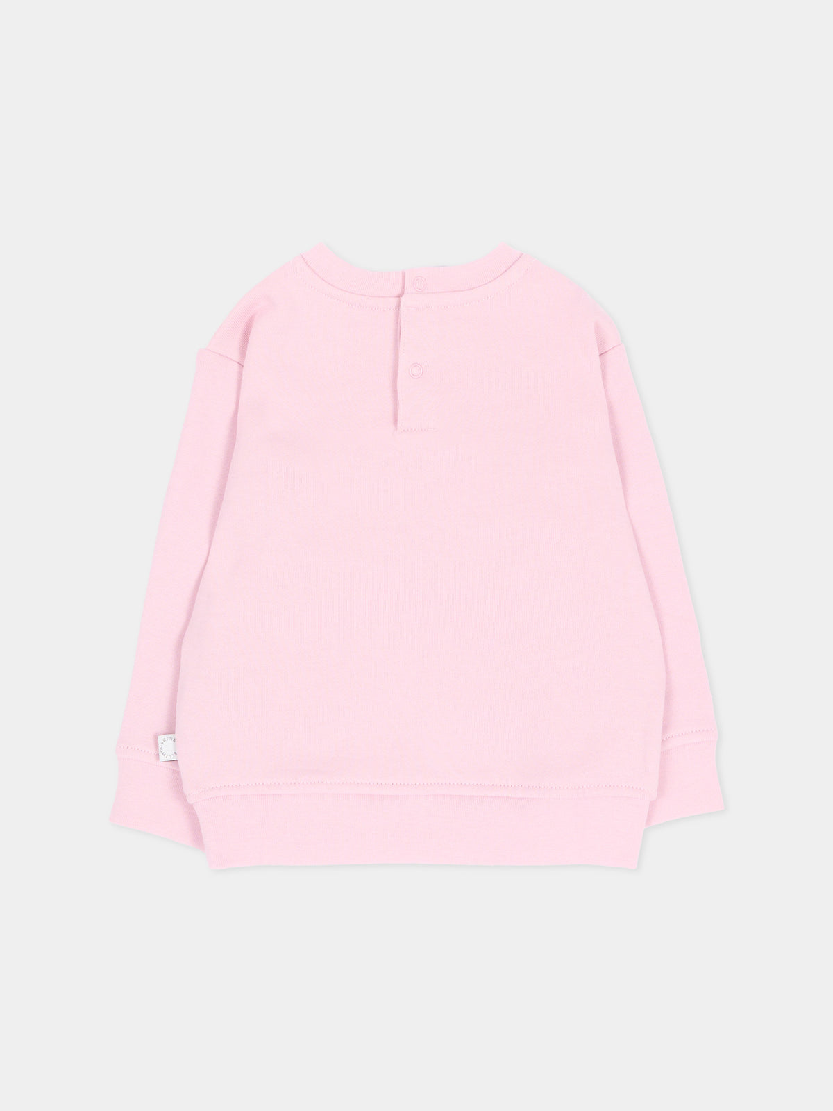 Felpa girocollo rosa per neonata con ricami,Stella Mccartney Kids,TX4080 Z3059 568