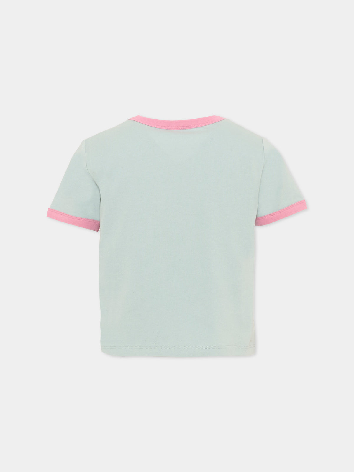 T-shirt verde per bambina con stampa,Stella Mccartney Kids,TX8A91 Z0434 923