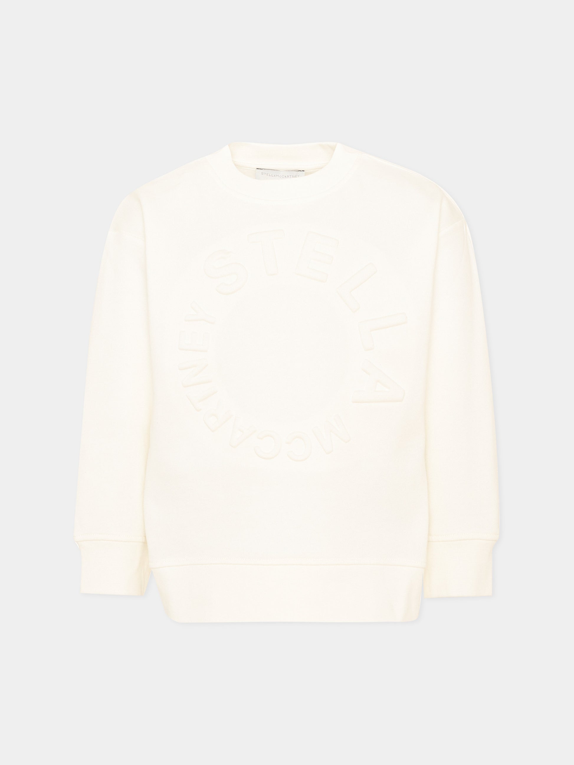 Felpa girocollo avorio per bambina con logo,Stella Mccartney Kids,TV4P30 Z0453 101