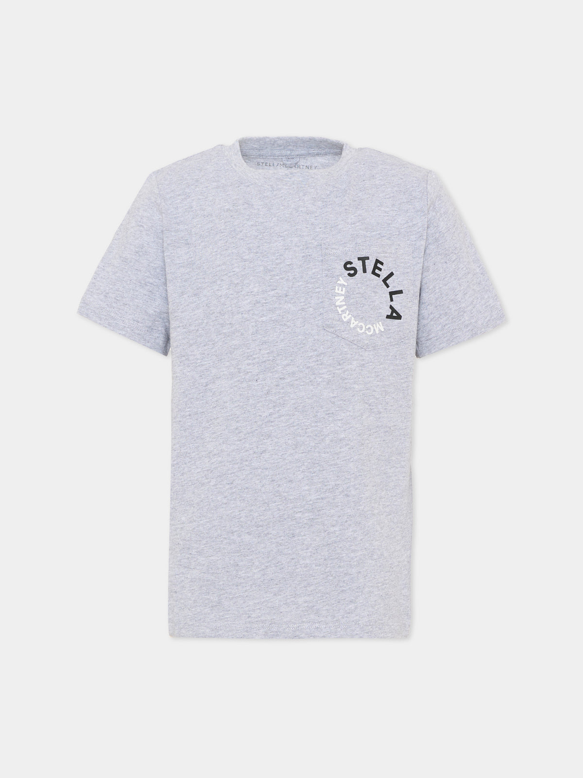 T-shirt a manica corta grigia per bambino con logo,Stella Mccartney Kids,TV8P51 Z0434 809