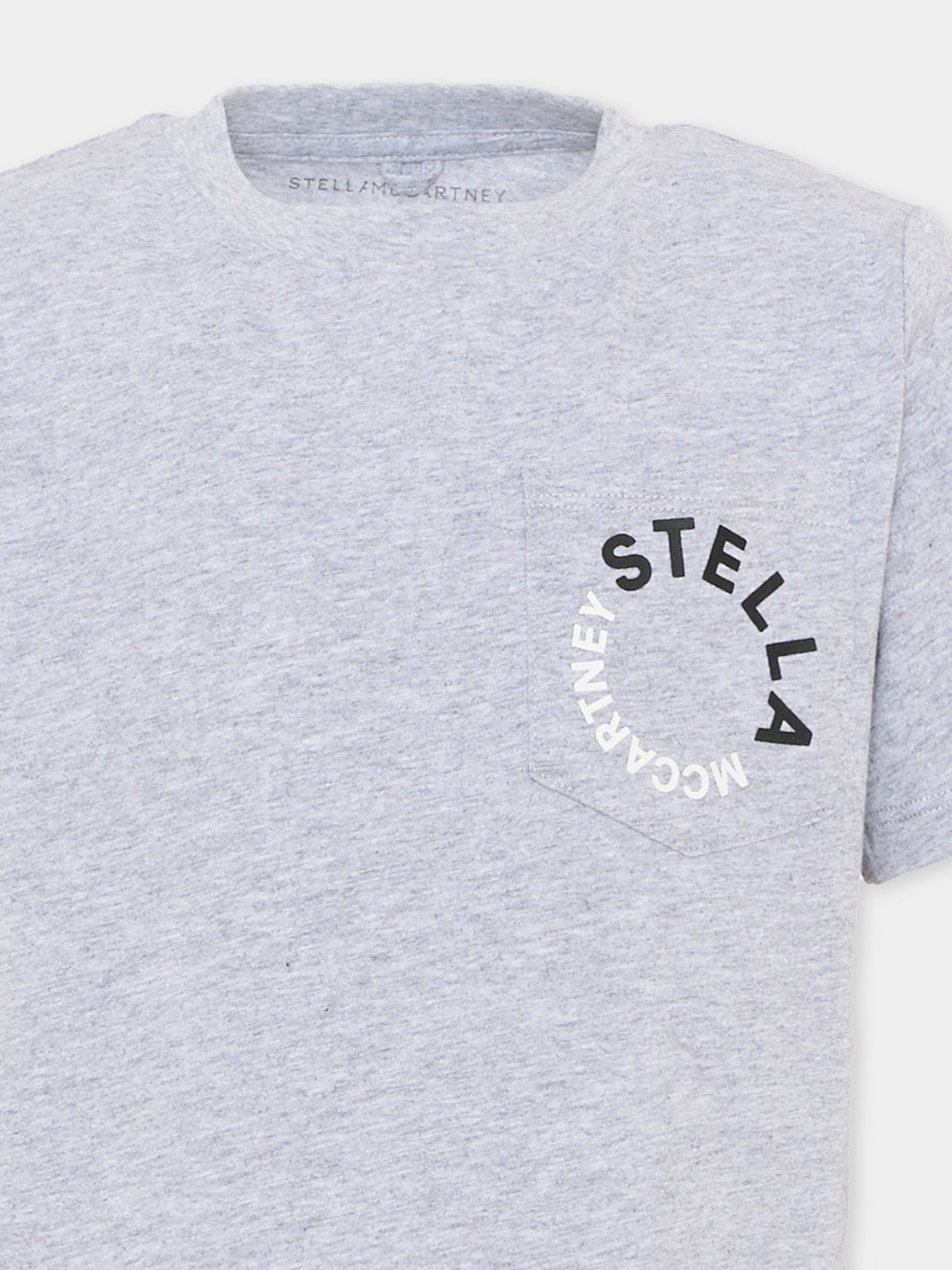 T-shirt a manica corta grigia per bambino con logo,Stella Mccartney Kids,TV8P51 Z0434 809
