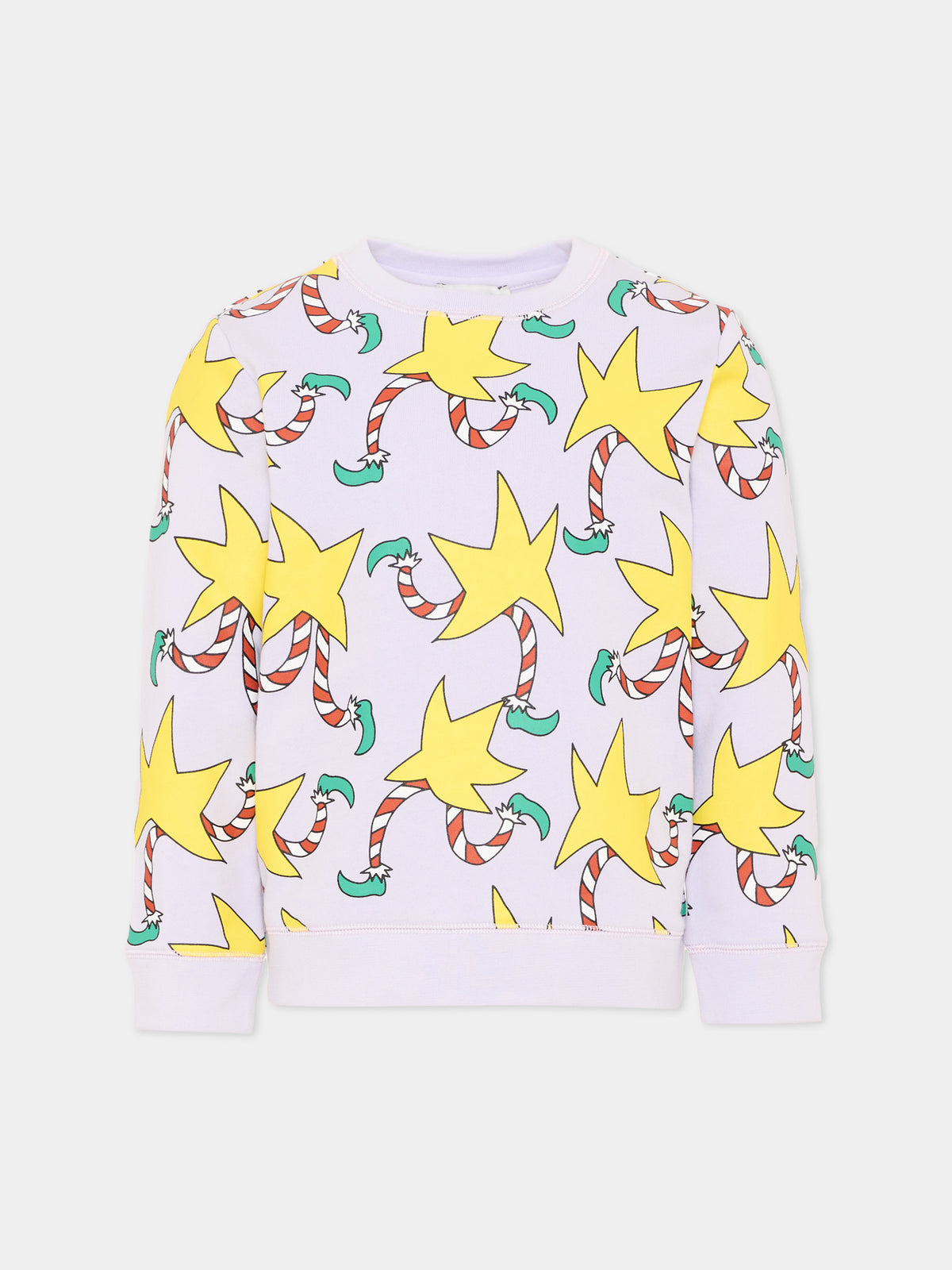 Felpa girocollo lilla per bambina con stampa,Stella Mccartney Kids,TX4C70 Z3103 573MC