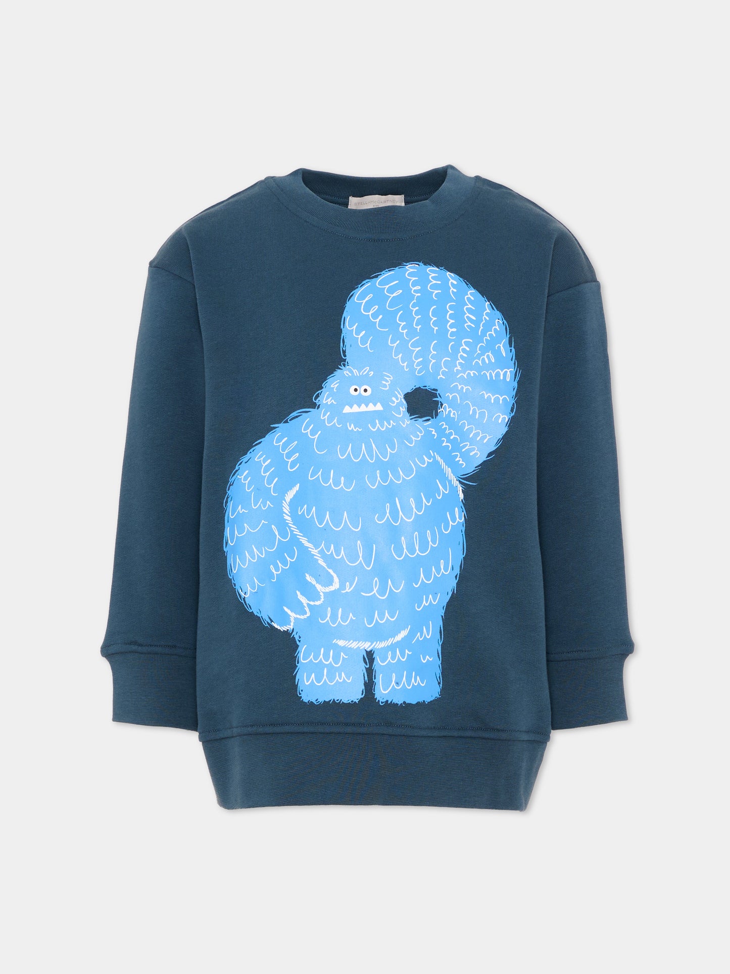 Felpa girocollo blu per bambino con stampa,Stella Mccartney Kids,TX4Q50 Z0453 633