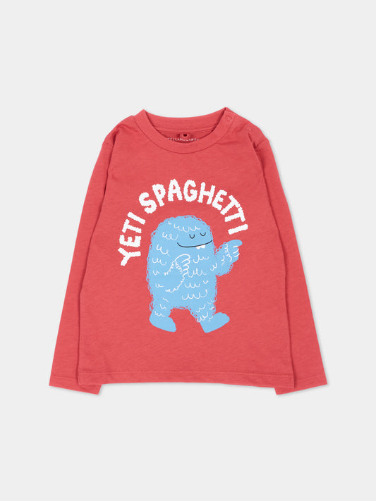 T-shirt bordeaux per neonato con stampa,Stella Mccartney Kids,TX8560 Z0434 304