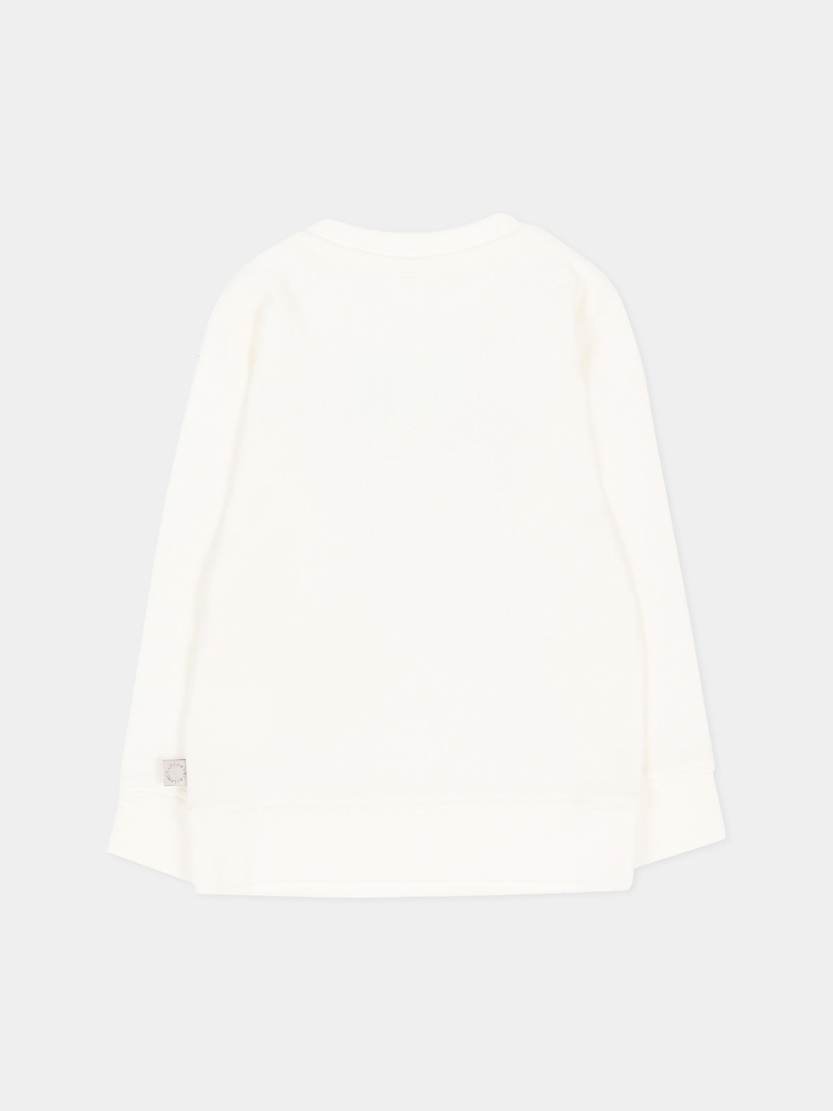 Felpa girocollo avorio per neonato con stampa,Stella Mccartney Kids,TW4620 Z0499 101