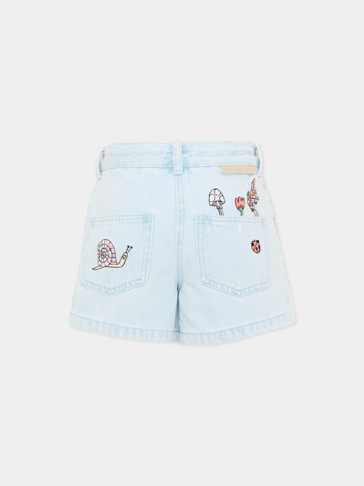 Shorts azzurro per bambina con ricami,Stella Mccartney Kids,TW6A09 Z0746 600