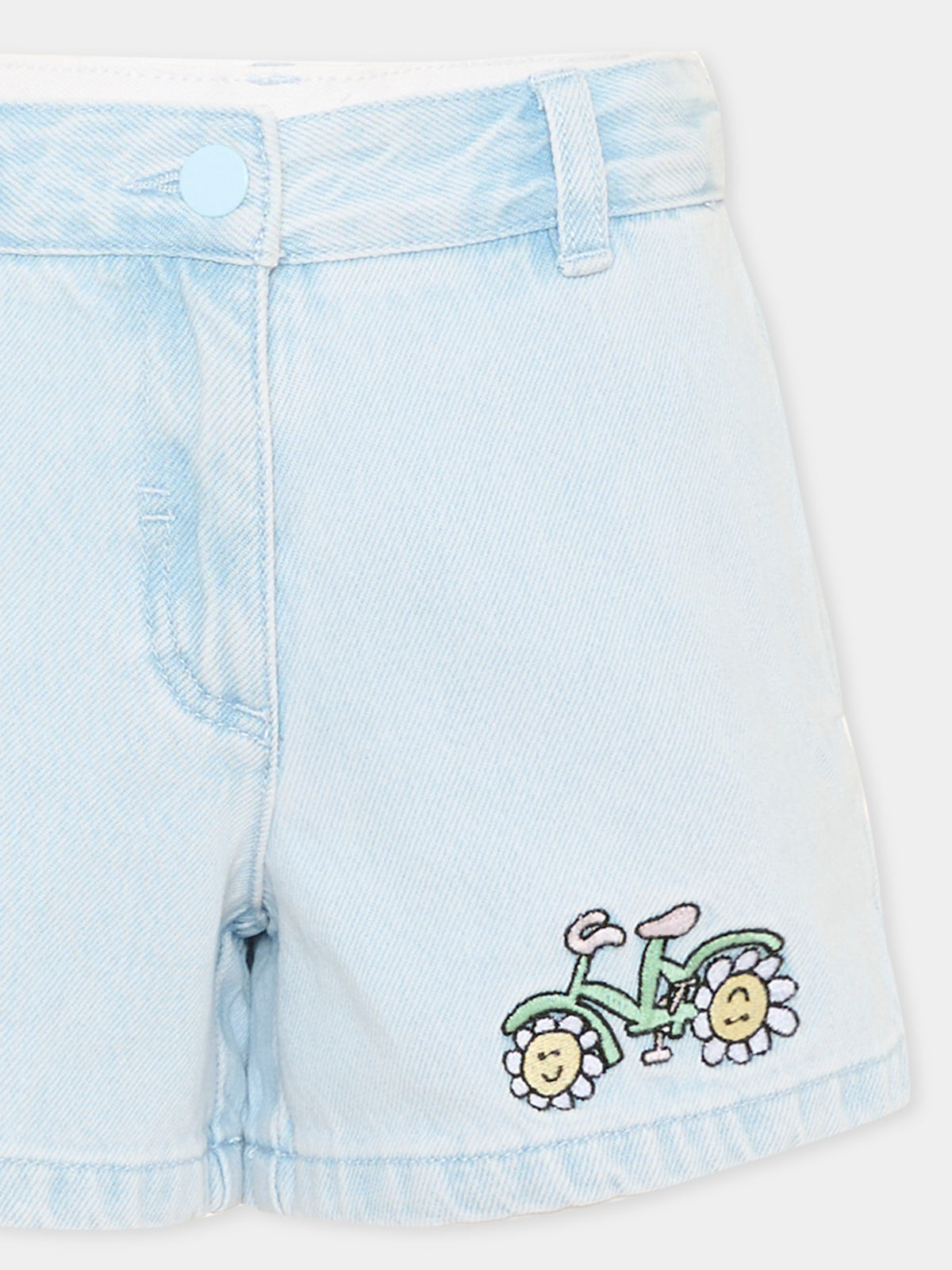 Shorts azzurro per bambina con ricami,Stella Mccartney Kids,TW6A09 Z0746 600