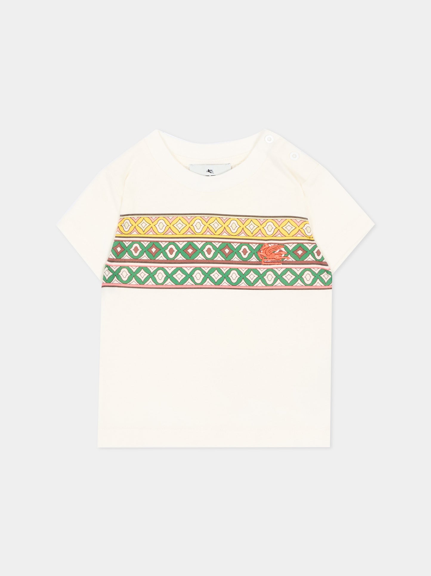 T-shirt avorio per neonato con stampa,Etro,GW8551 Z2081 177AR
