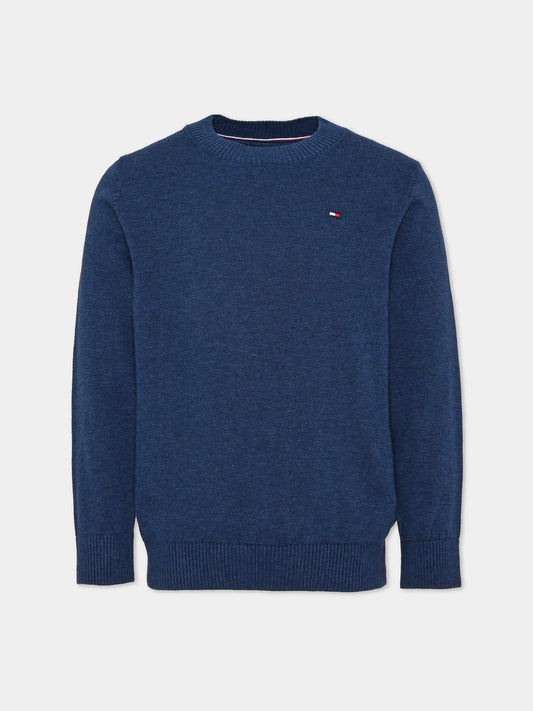 Maglione blu per bambino,Tommy Hilfiger Junior,KB0KB10307 C1G