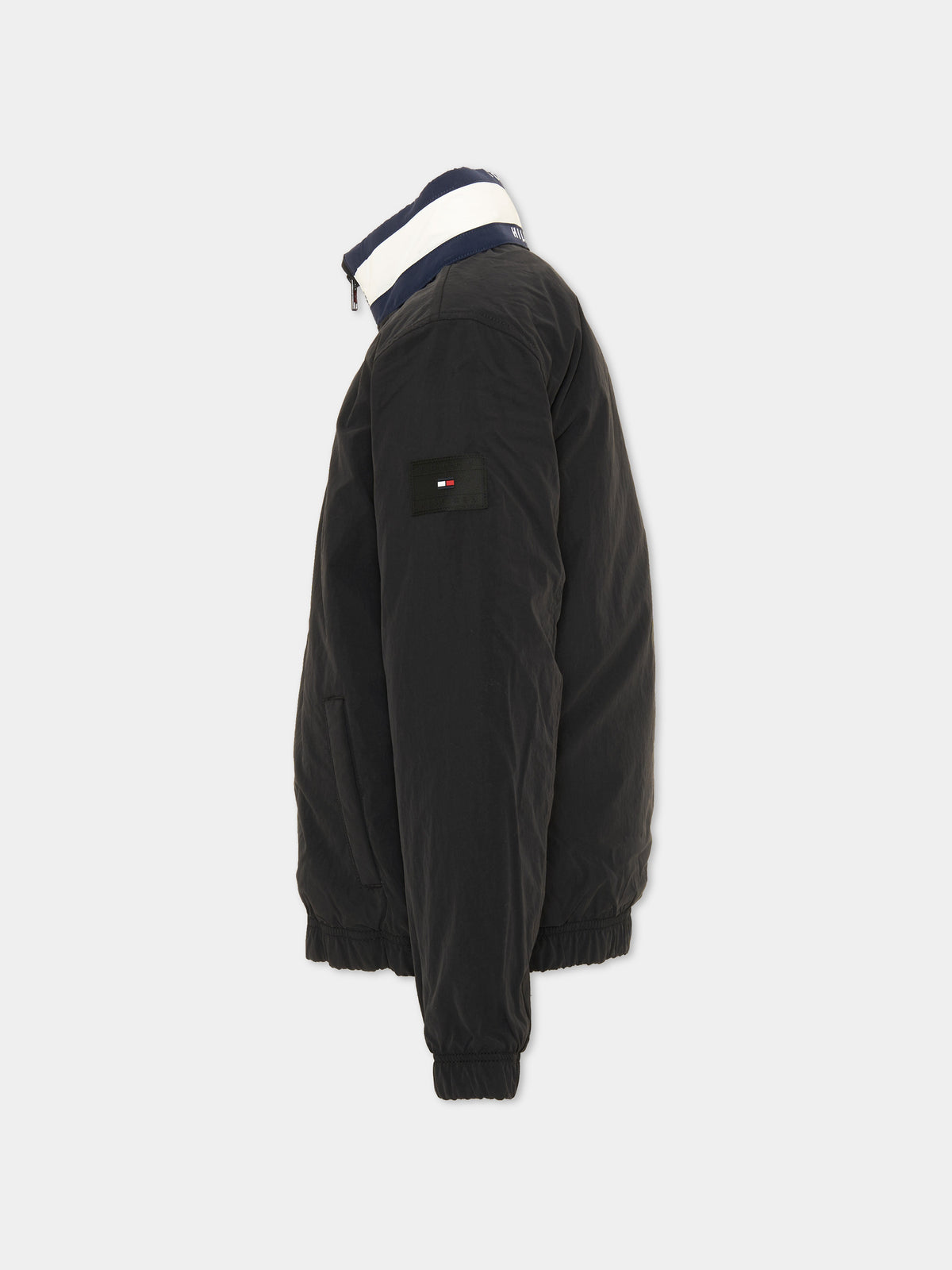 Bomber blu per bambino con logo,Tommy Hilfiger Junior,KB0KB10451 BDS