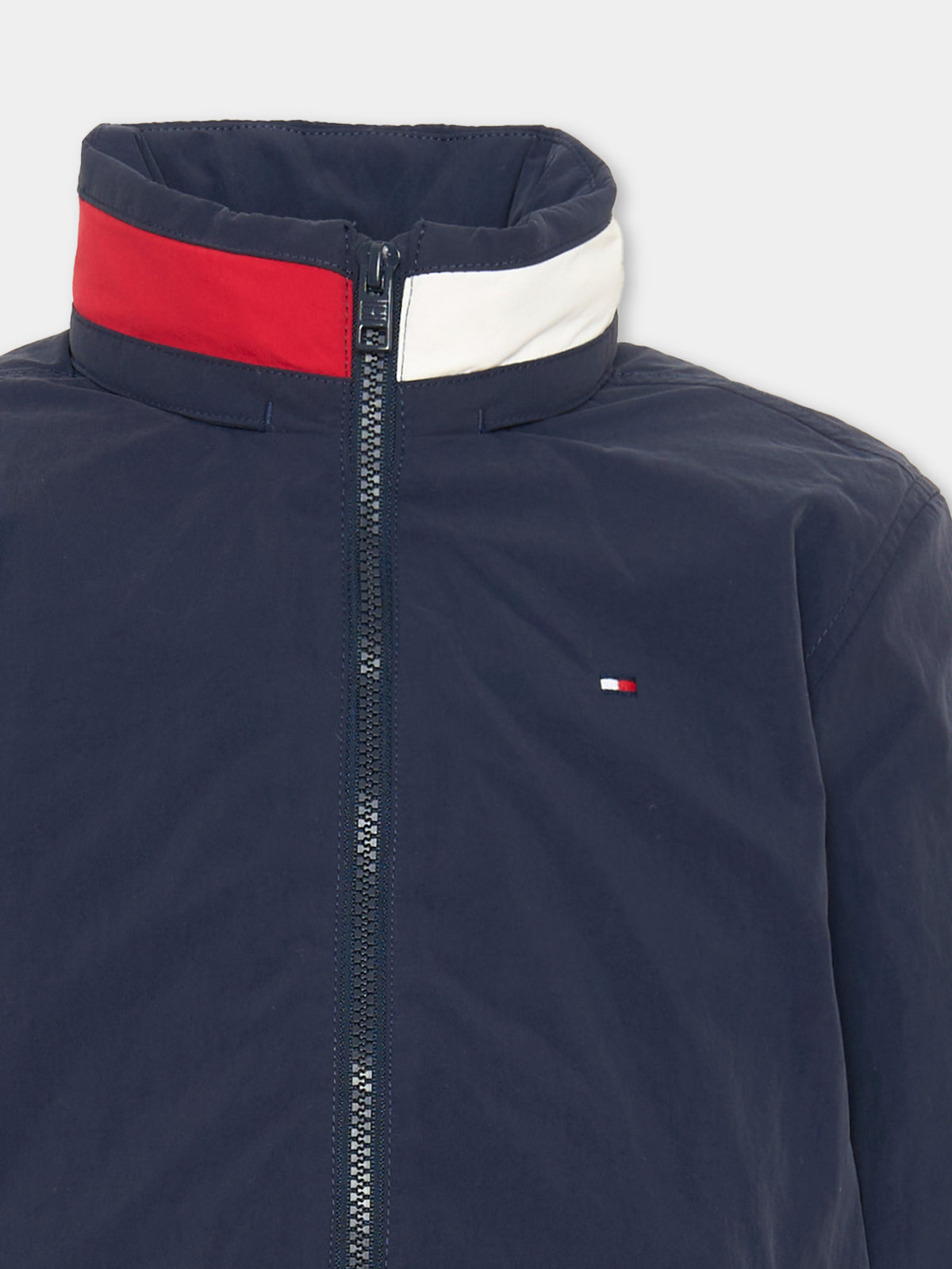 Bomber blu per bambino con logo,Tommy Hilfiger Junior,KB0KB10451 C1G
