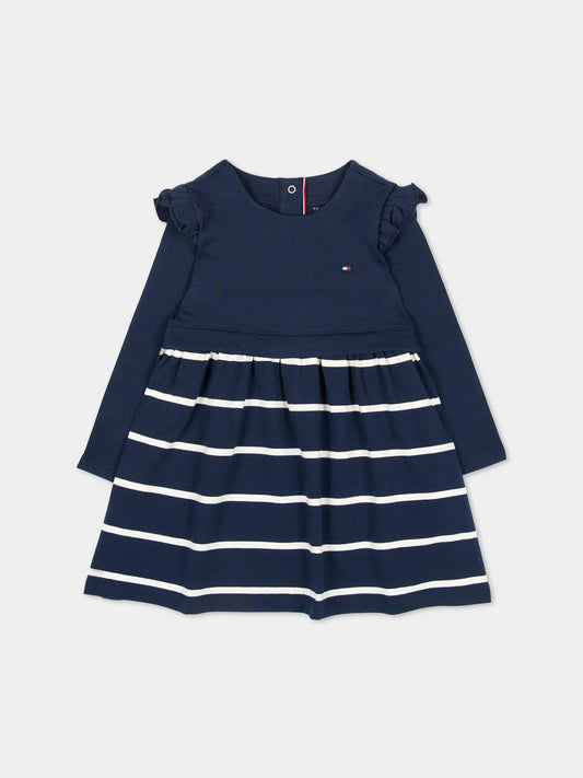 Vestito a manica lunga blu per neonata,Tommy Hilfiger Junior,KN0KN02066 C1G