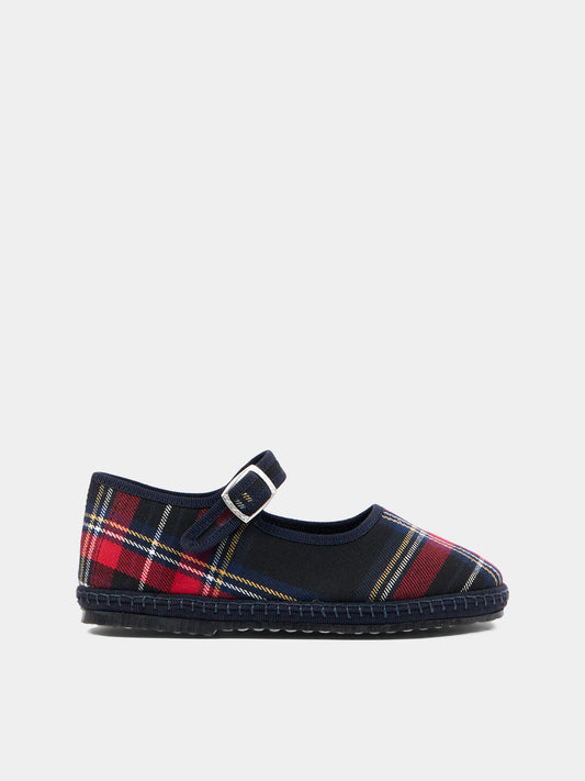 Ballerine blu Baby Maryjane Tartan per bambina,Sciuscià,BABY MARYJANE TARTAN BLUE
