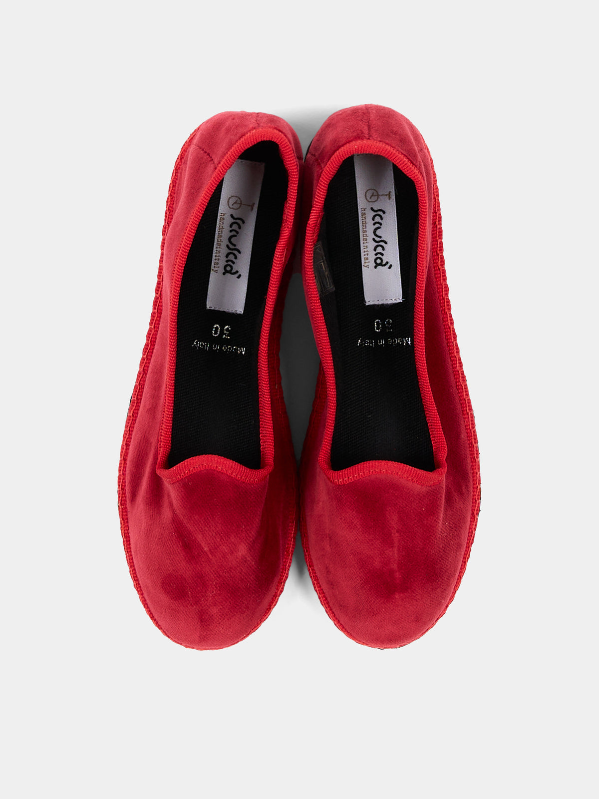 Mocassini rossi Baby Tragara Velvet per bambini,Sciuscià,BABY TRAGARA VELEVET DARK RED