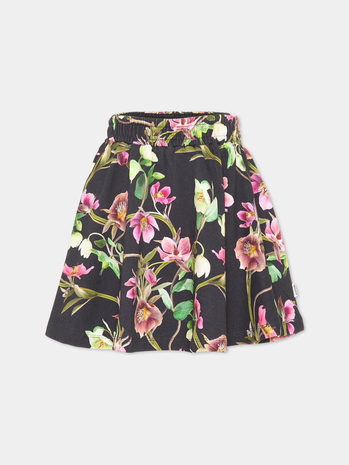 Gonna nera Barbera per bambina floreale,Molo,2W24D101 9137
