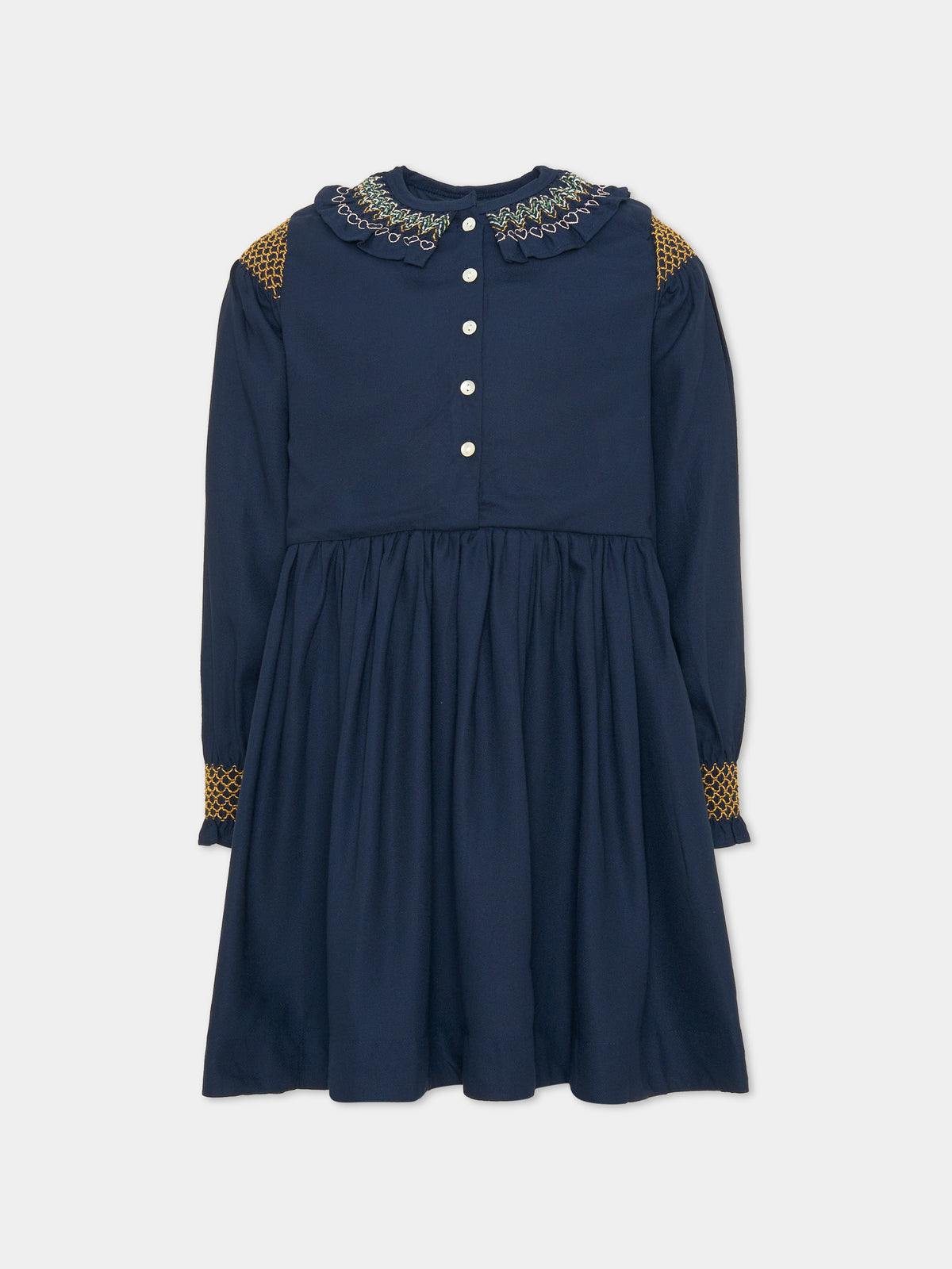 Vestito a manica lunga blu per bambina Cyrille,Molo,2W25E208 8552