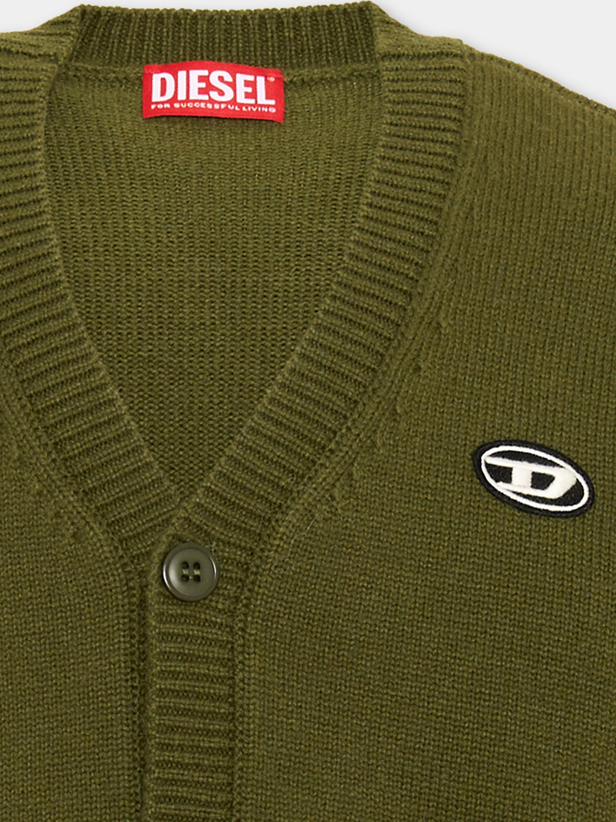 Cardigan verde per bambino con logo,Diesel,J02432 KYAYX K513