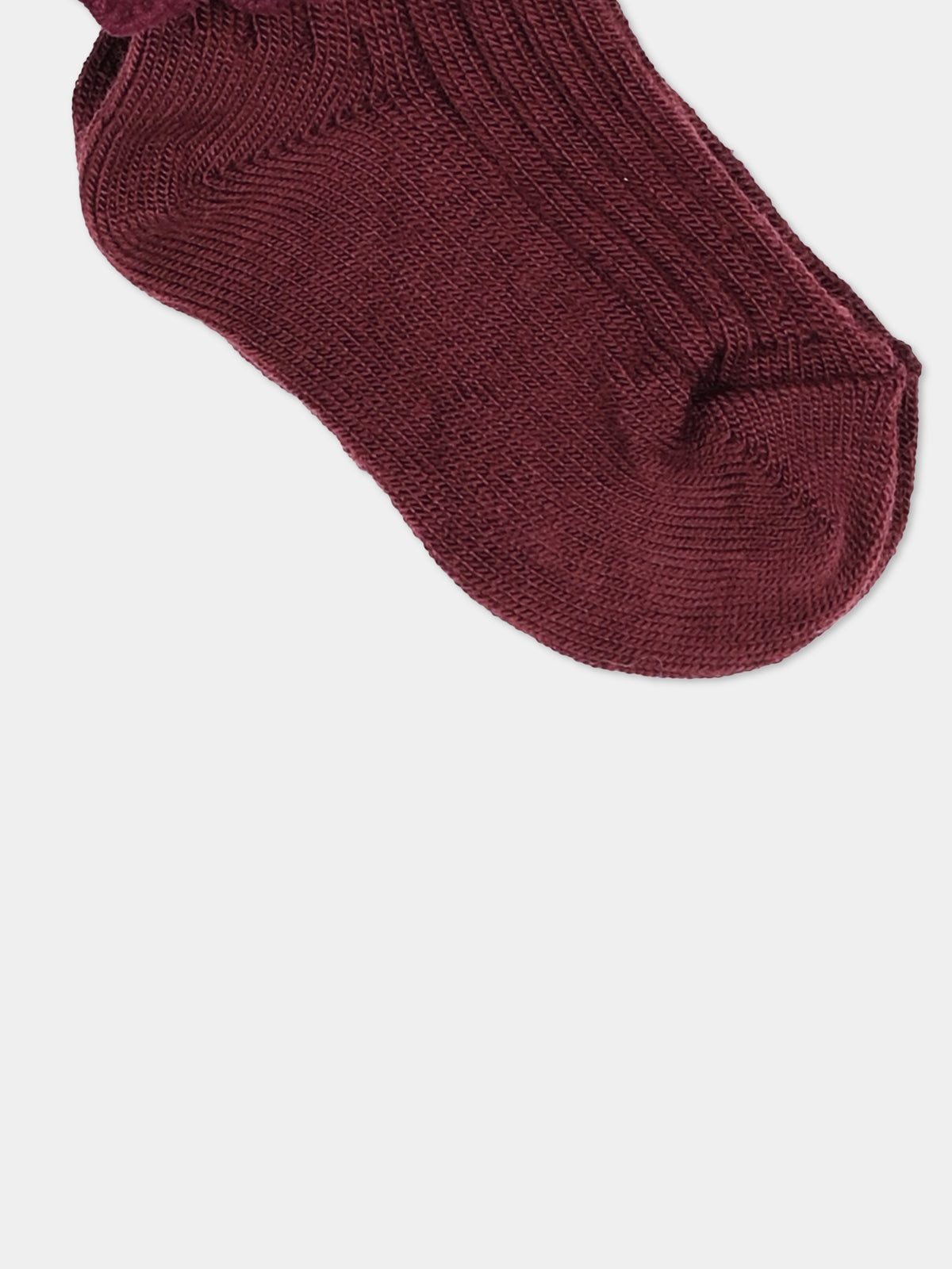 Calzini bordeaux per neonata con ruches,Mp Denmark,10 59045 0 1451 B