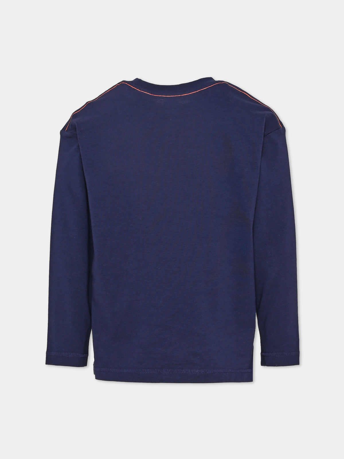 T-shirt a manica lunga blu con patch per bambino,Timberland,T60531 85T