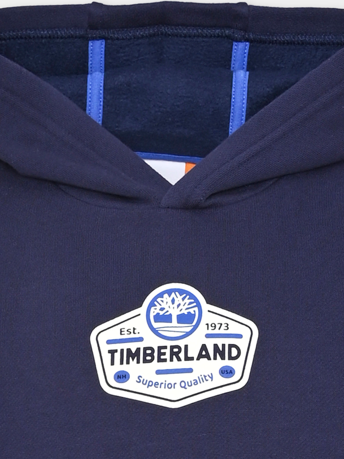 Felpa con cappuccio blu con logo per bambino,Timberland,T60546 85T