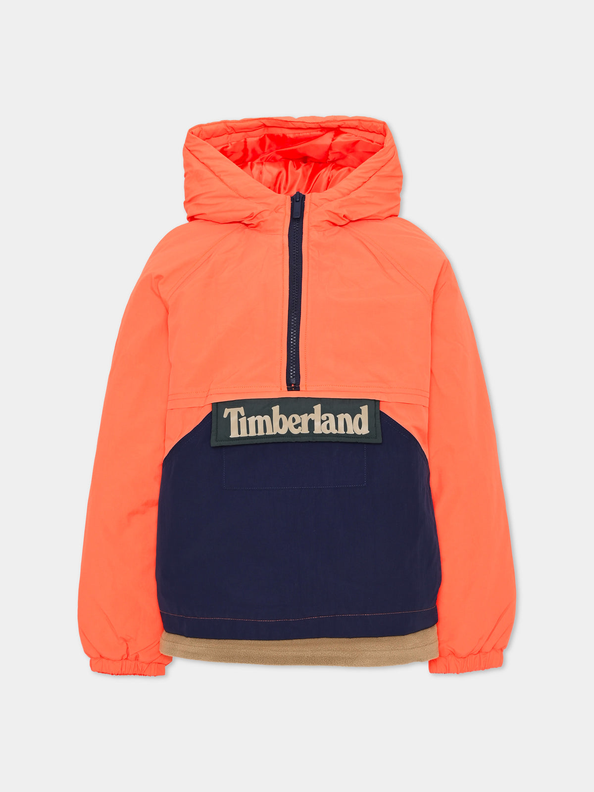 Giacca a vento arancione con logo per bambino,Timberland,T60553 43F