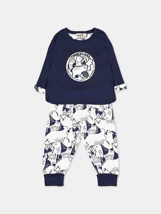 Completo sportivo lungo blu per neonato,Timberland,T60621 85T