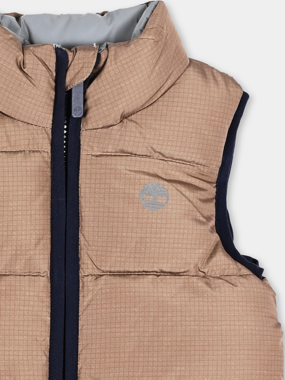 Gilet beige per neonati con logo,Timberland,T60763 659