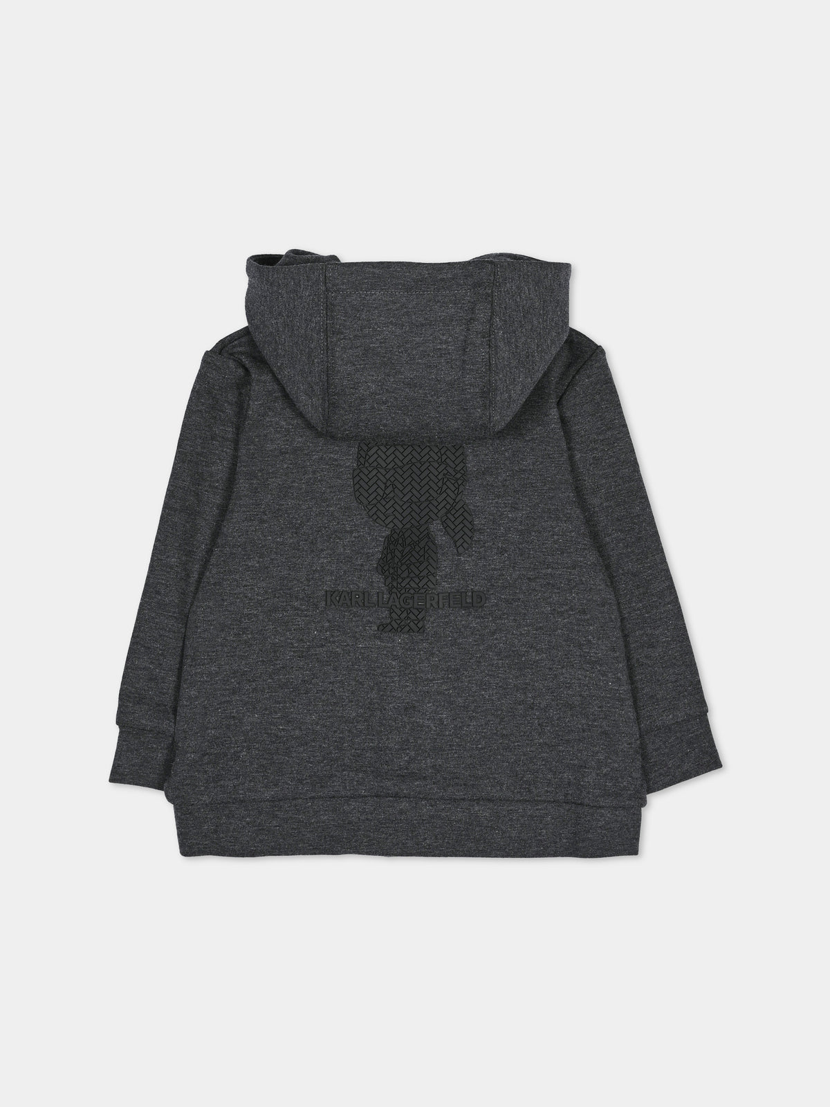 Felpa con cappuccio grigia con logo per bambino,Karl Lagerfeld Kids,Z30645 A82