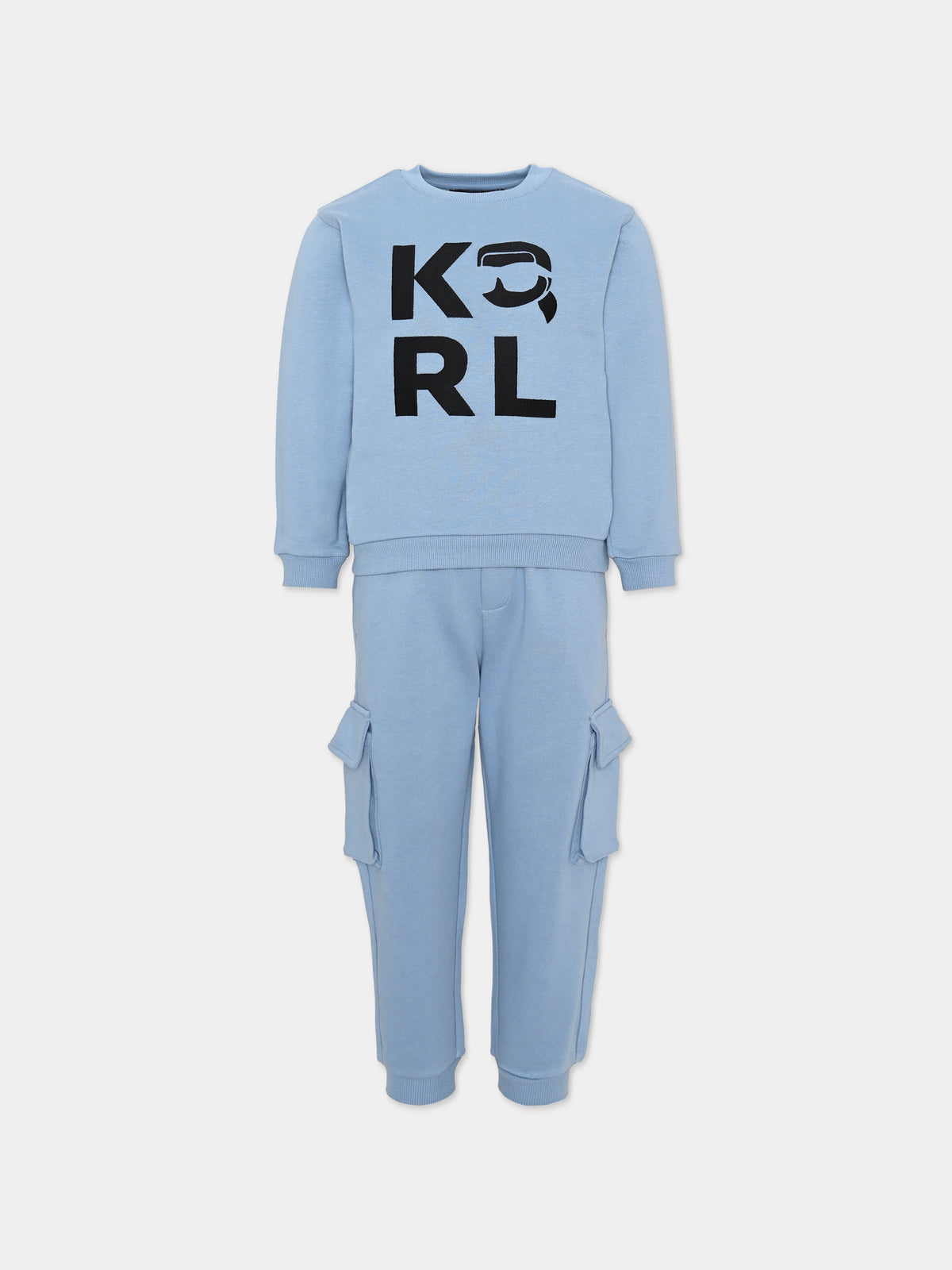 Completo sportivo lungo azzurro per bambino,Karl Lagerfeld Kids,Z30967 822