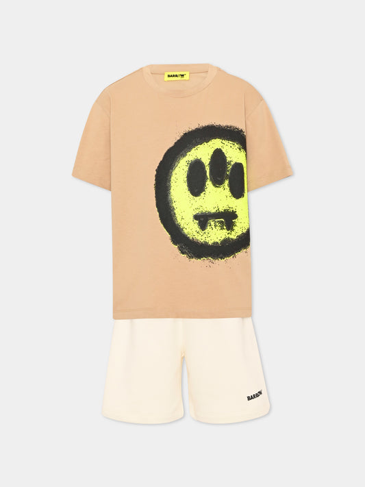 Completo sportivo corto beige con smile per bambini,Barrow,S6BKJUTB253 OVP 686 002