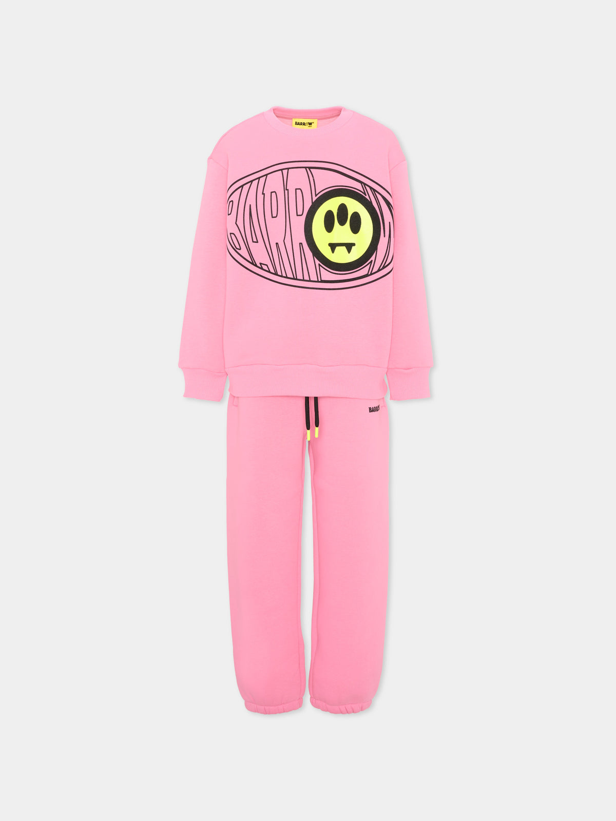 Completo sportivo lungo rosa con stampa per bambina,Barrow,F6BKJUKM002 042