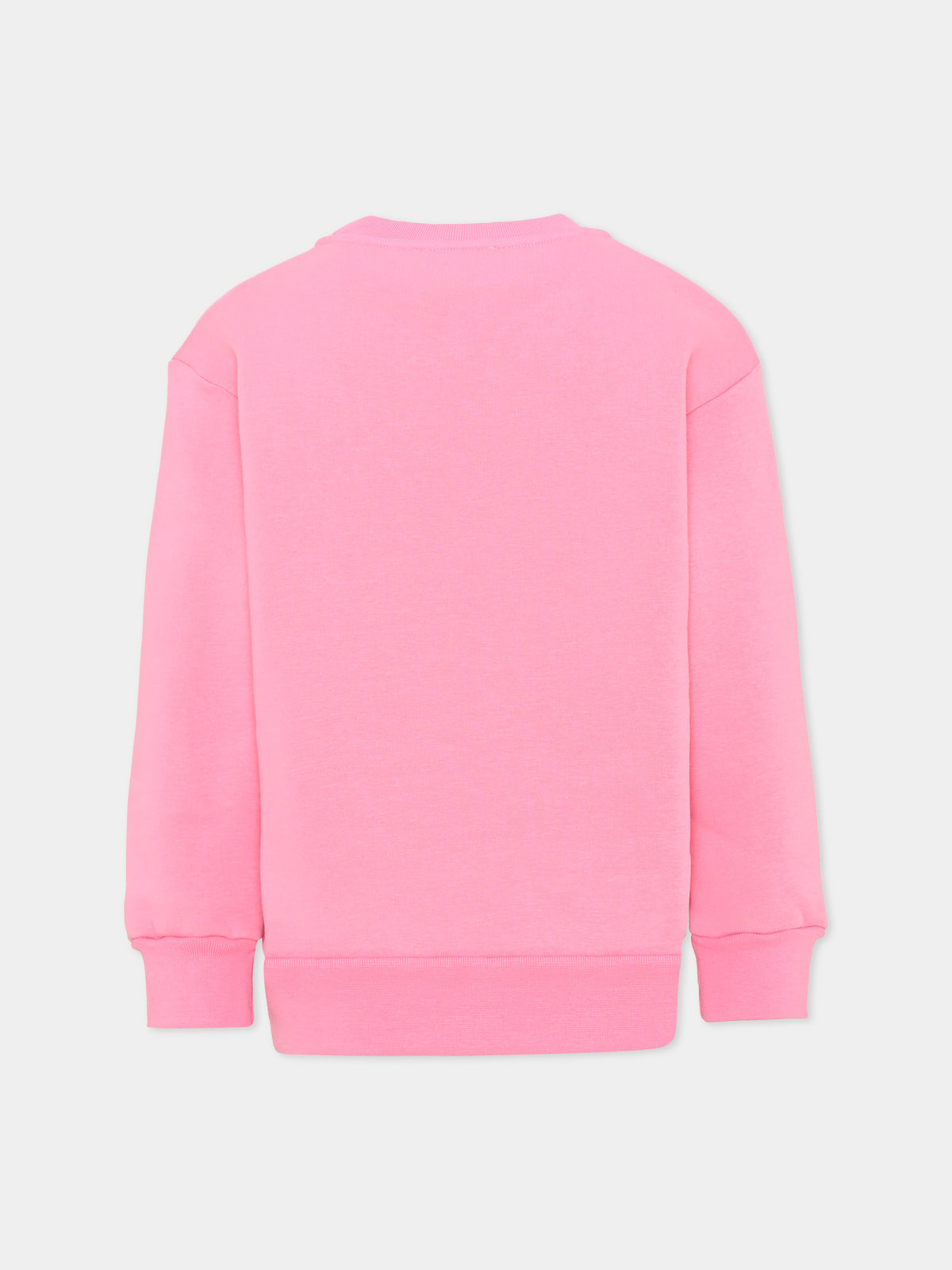 Felpa girocollo rosa con stampa per bambina,Barrow,F6BKJUSW162 042