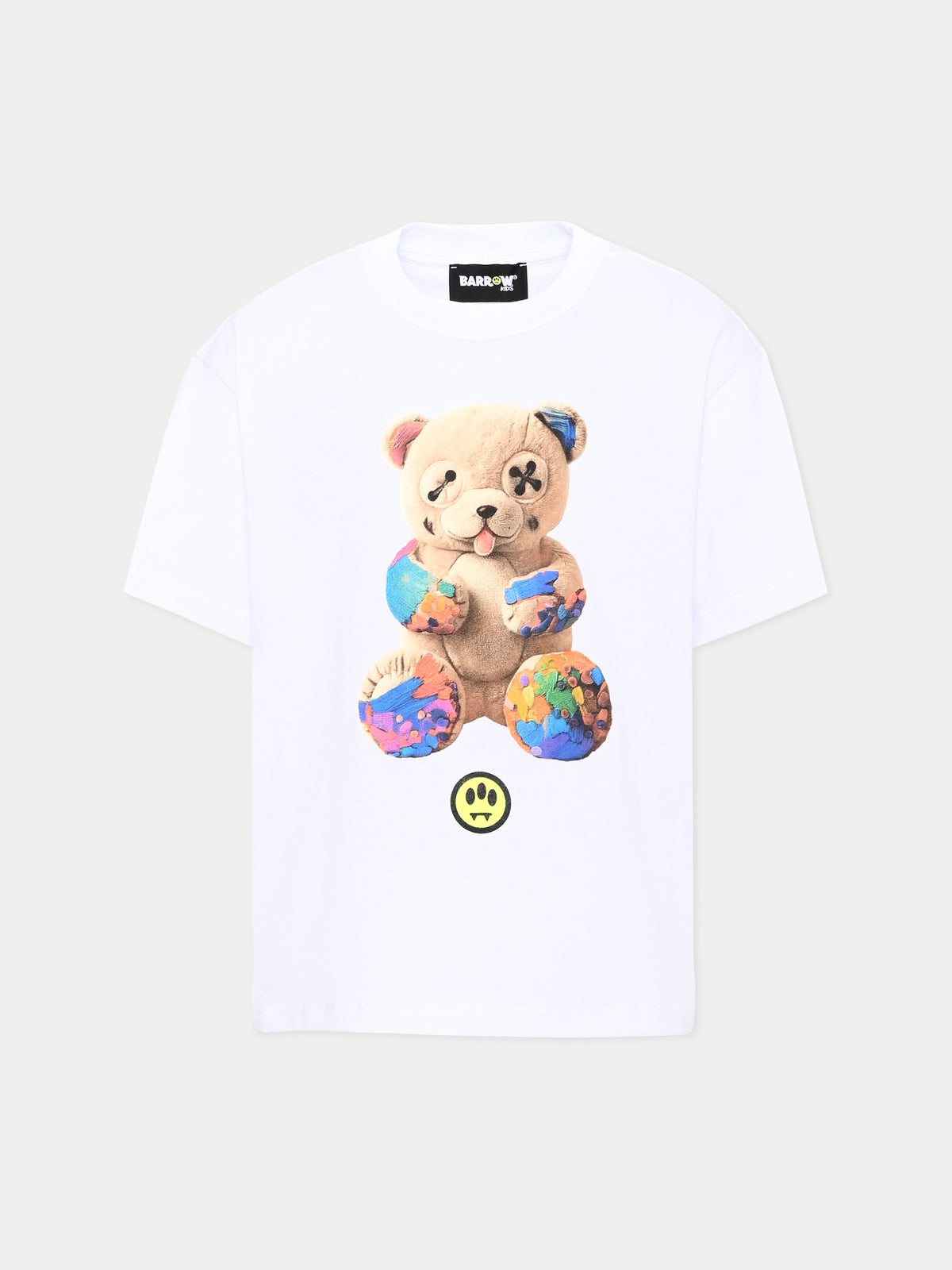 T-shirt bianca per bambina con stampa,Barrow,F6BKJUTH095 002