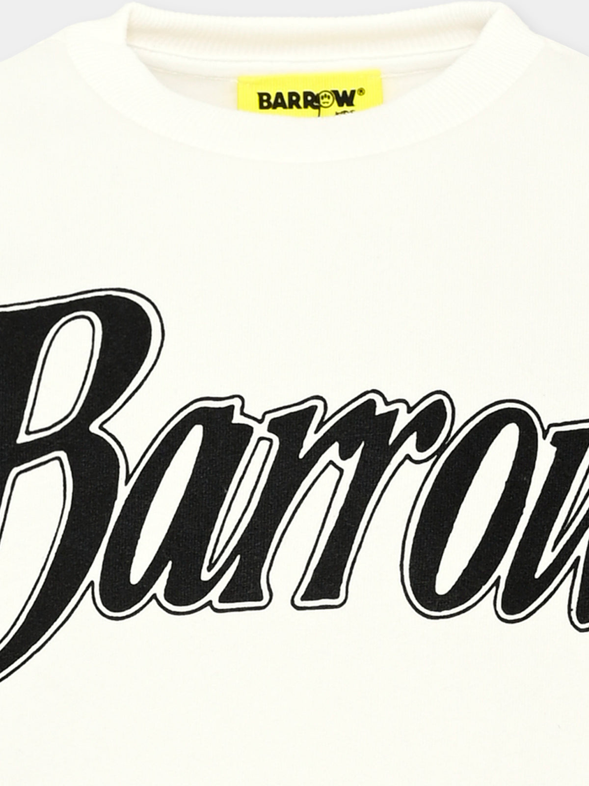 Felpa girocollo avorio con logo per bambini,Barrow,F6BKJUSW162 013