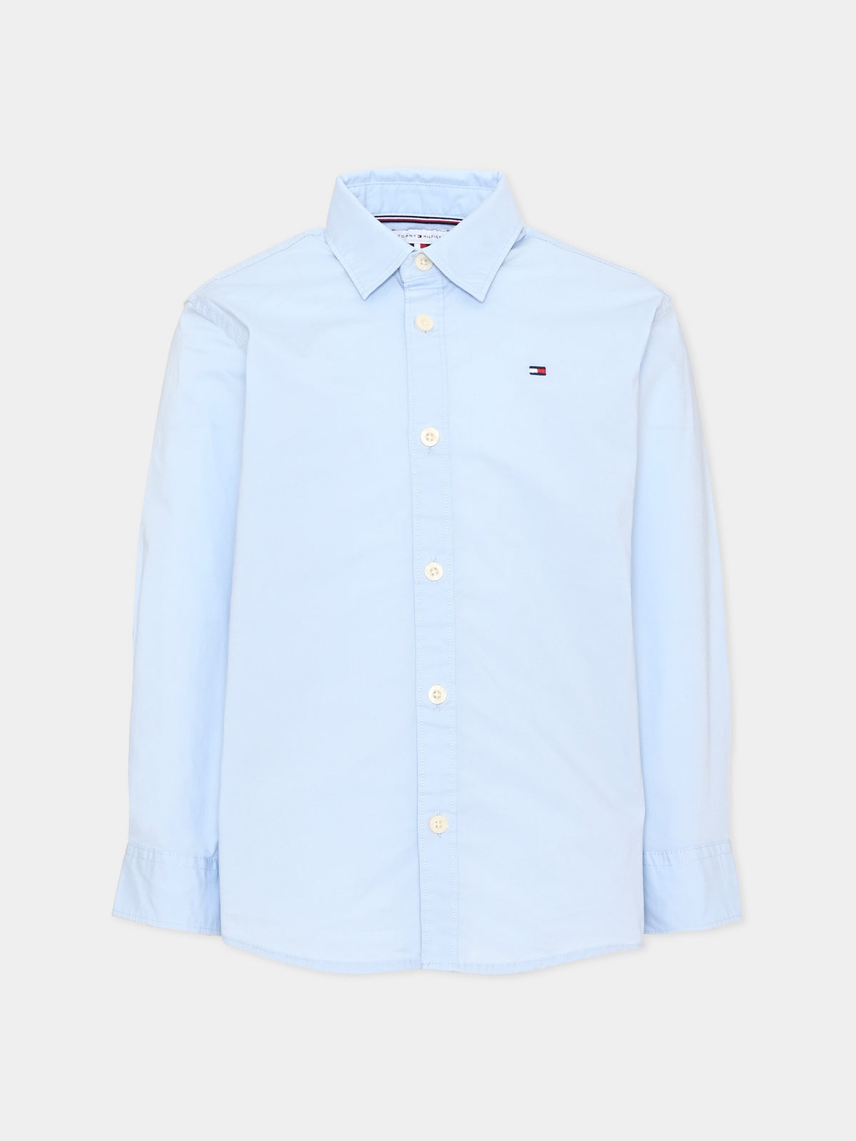 Camicia a manica lunga azzurra per bambino,Tommy Hilfiger Junior,KB0KB10601 C1O