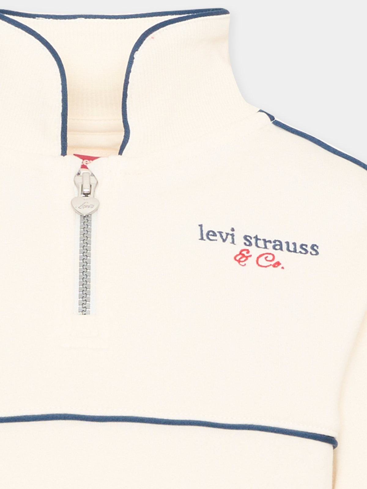 Felpa avorio per bambina con zip,Levi's Kids,3ER410 W0E