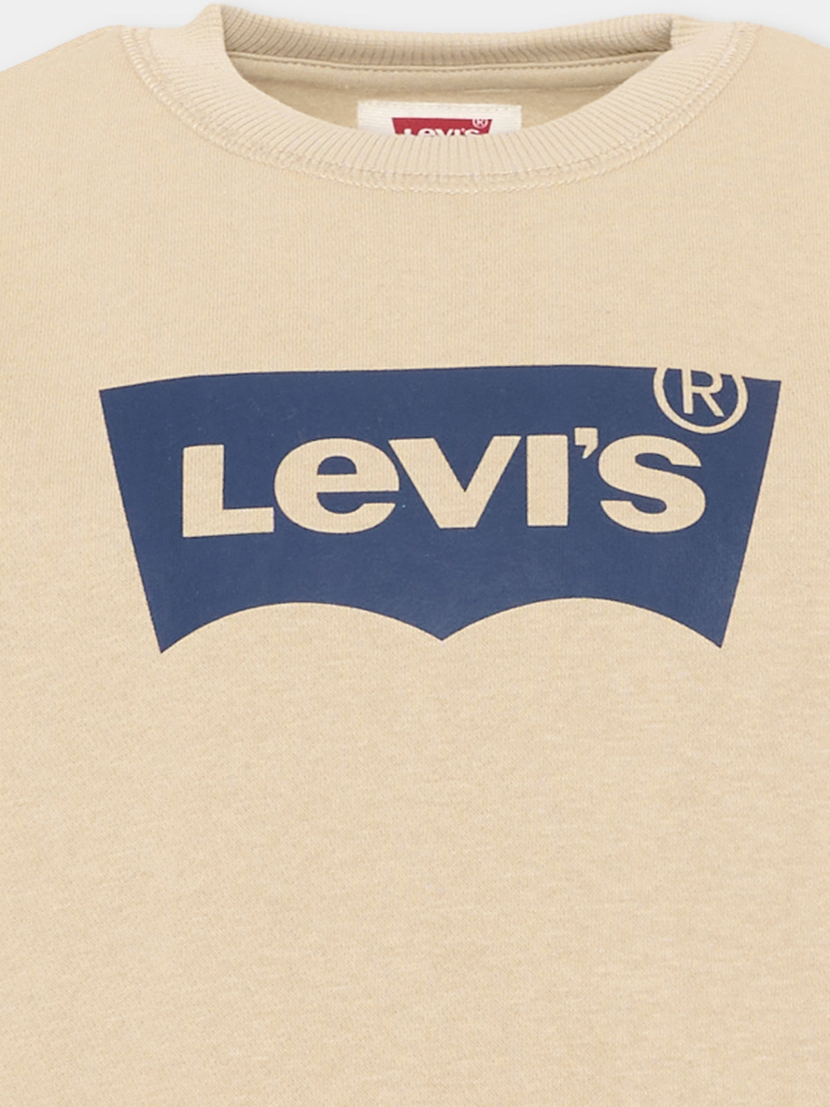Felpa girocollo beige per bambino con logo,Levi's Kids,8E9079 X5I