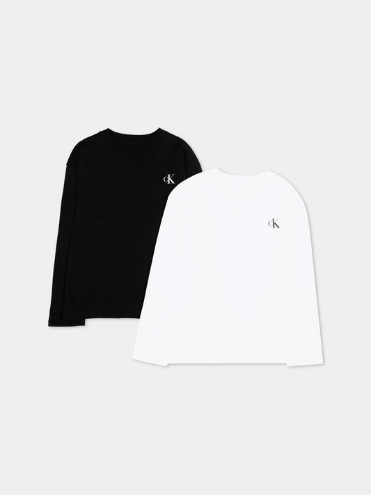 T-shirt a manica lunga nera per bambino,Calvin Klein Kids,LVCKTJI21B 05G