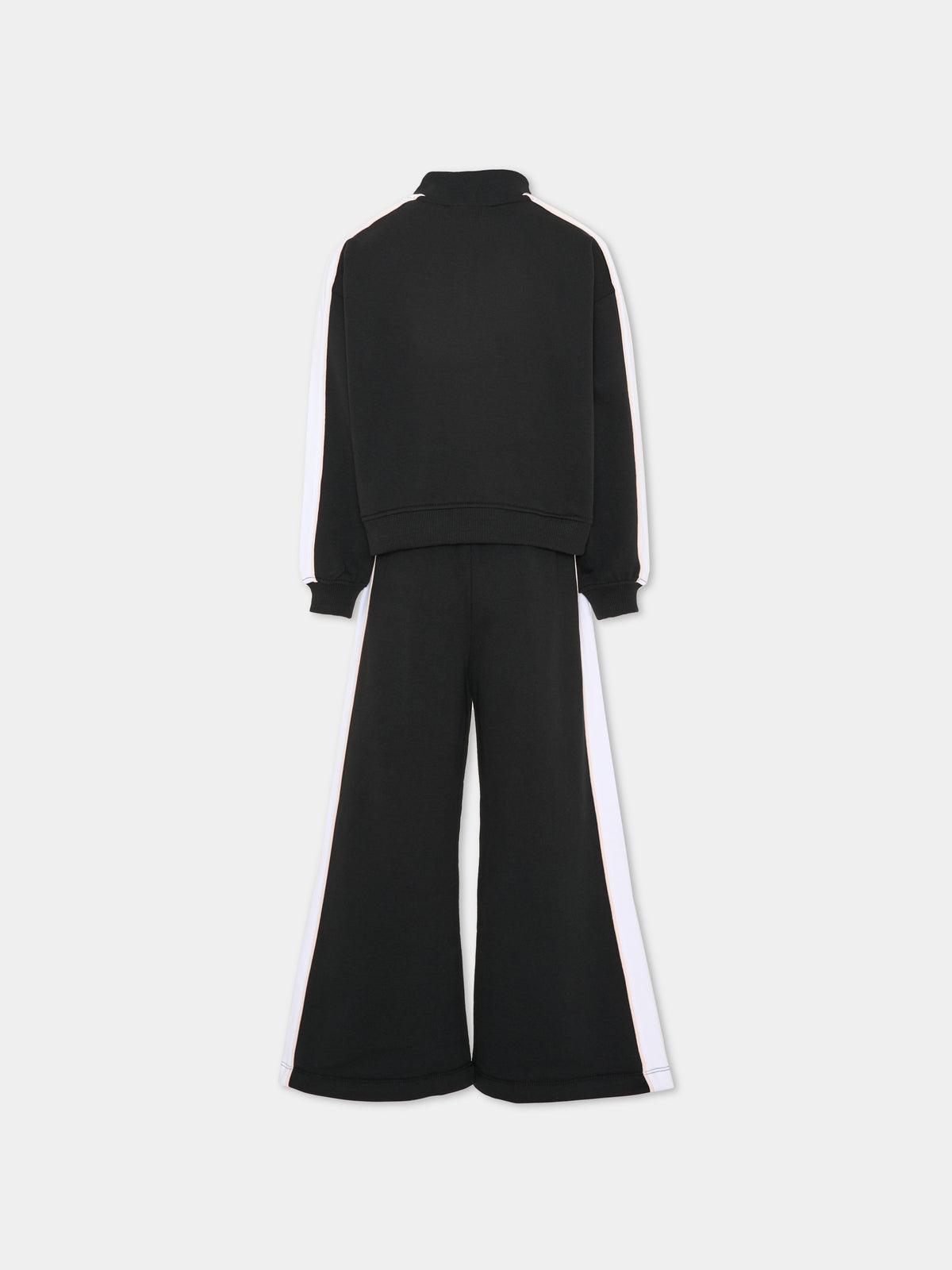 Completo sportivo lungo nero con logo per bambina,Calvin Klein Kids,LVCKTJI12G BEH