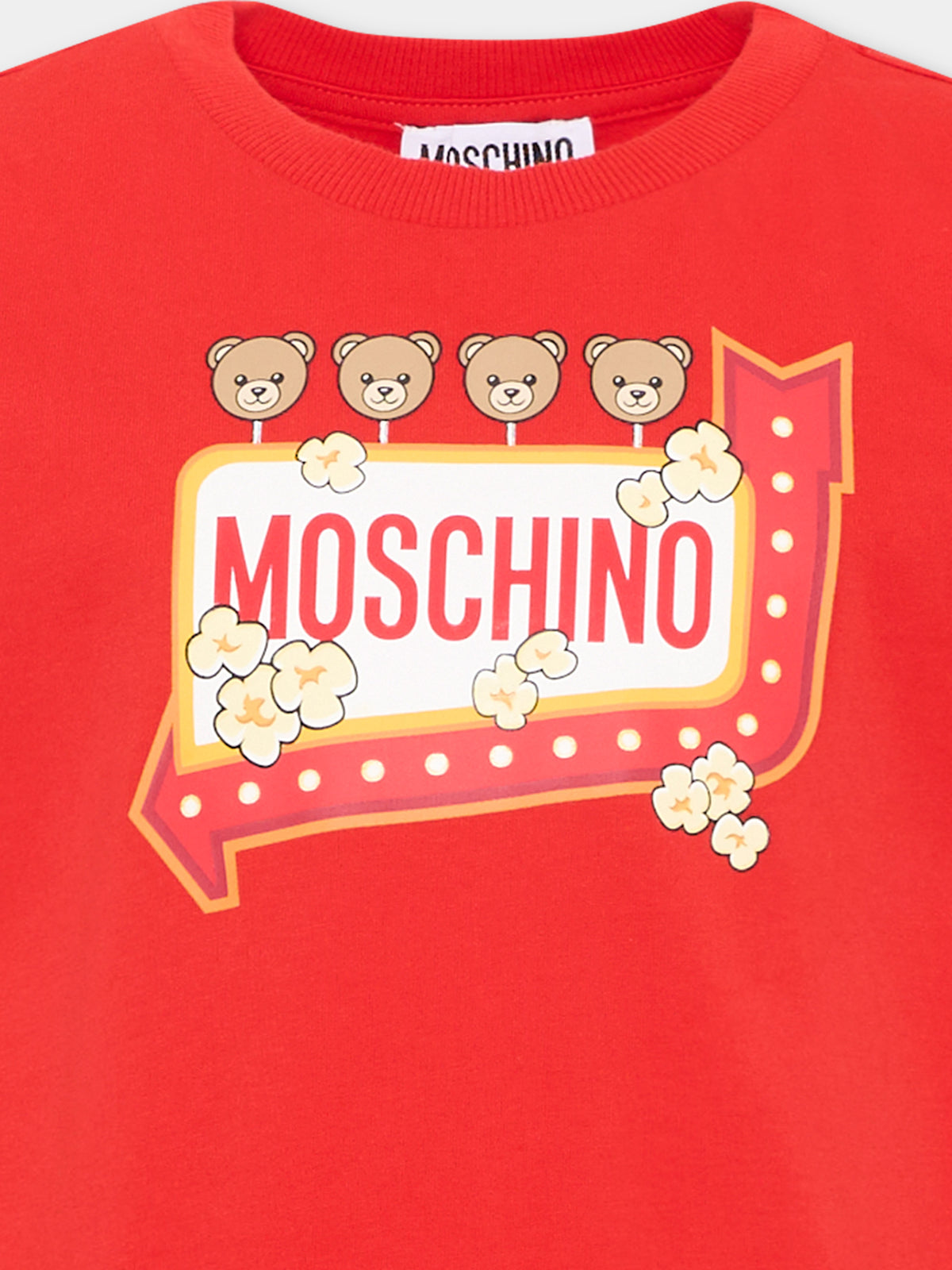 T-shirt a manica corta rossa per bambino,Moschino Kids,H5M058 LAA59 50109