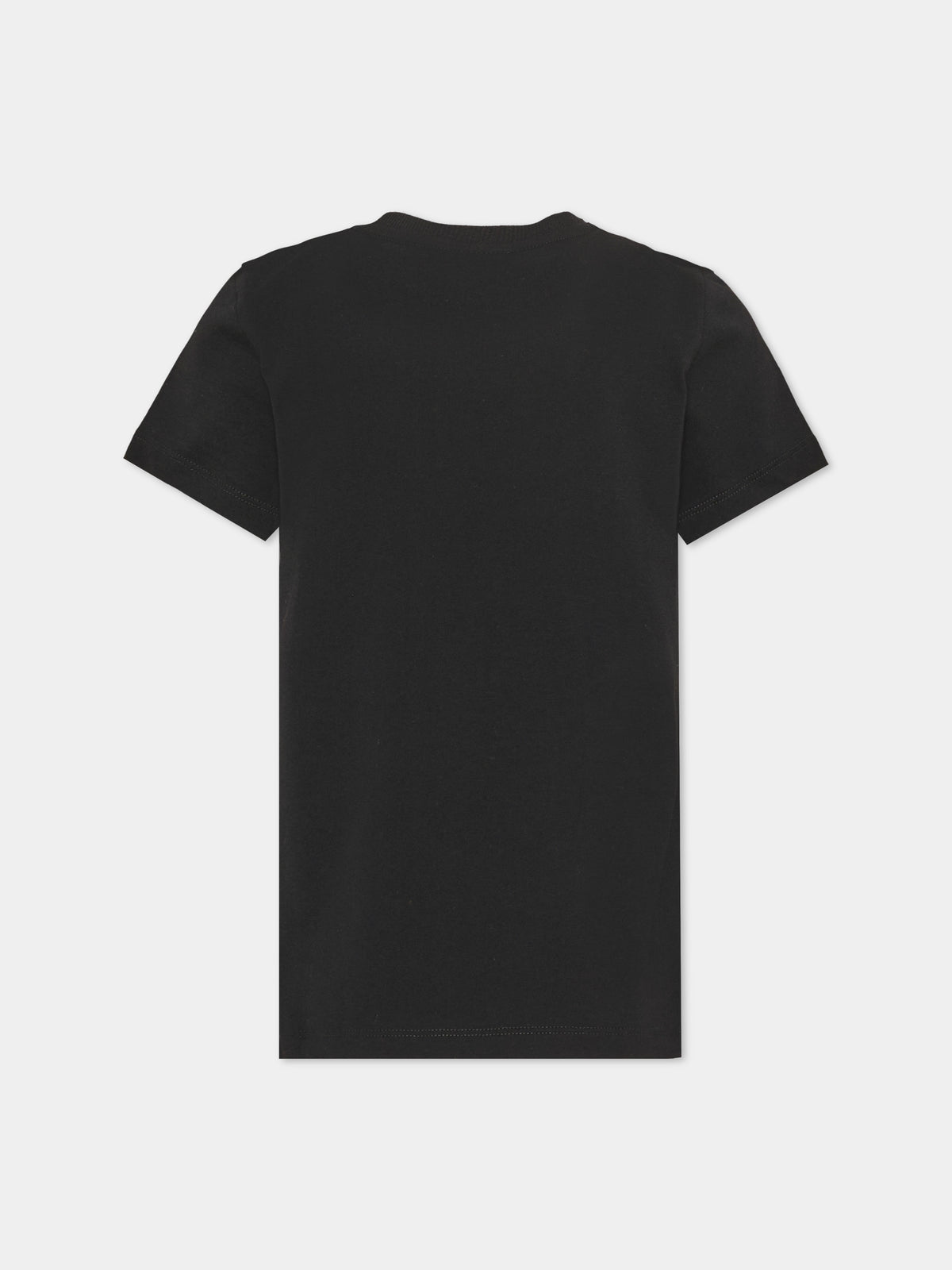 T-shirt a manica corta nera con logo per bambina,Moschino Kids,H8M058 LAA10 60100