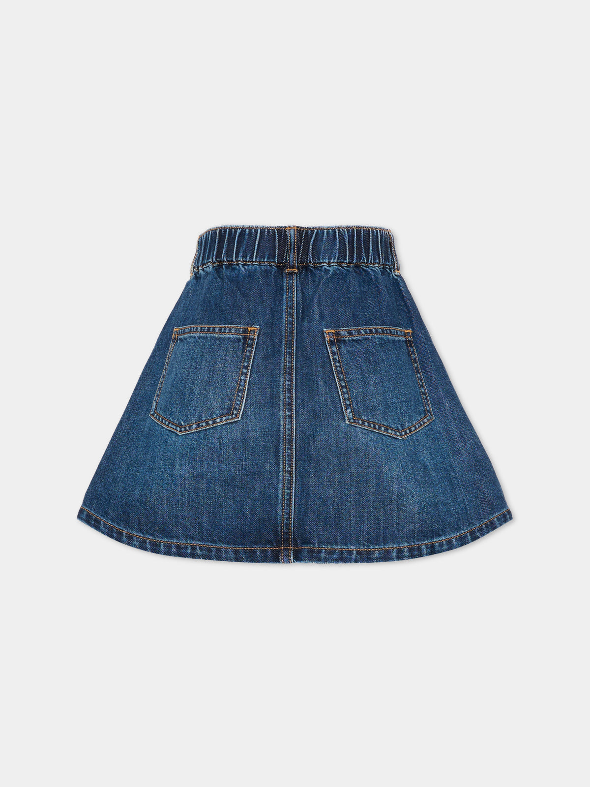 Gonna denim per bambina con ricamo,Moschino Kids,HDJ04B L0E49 41047