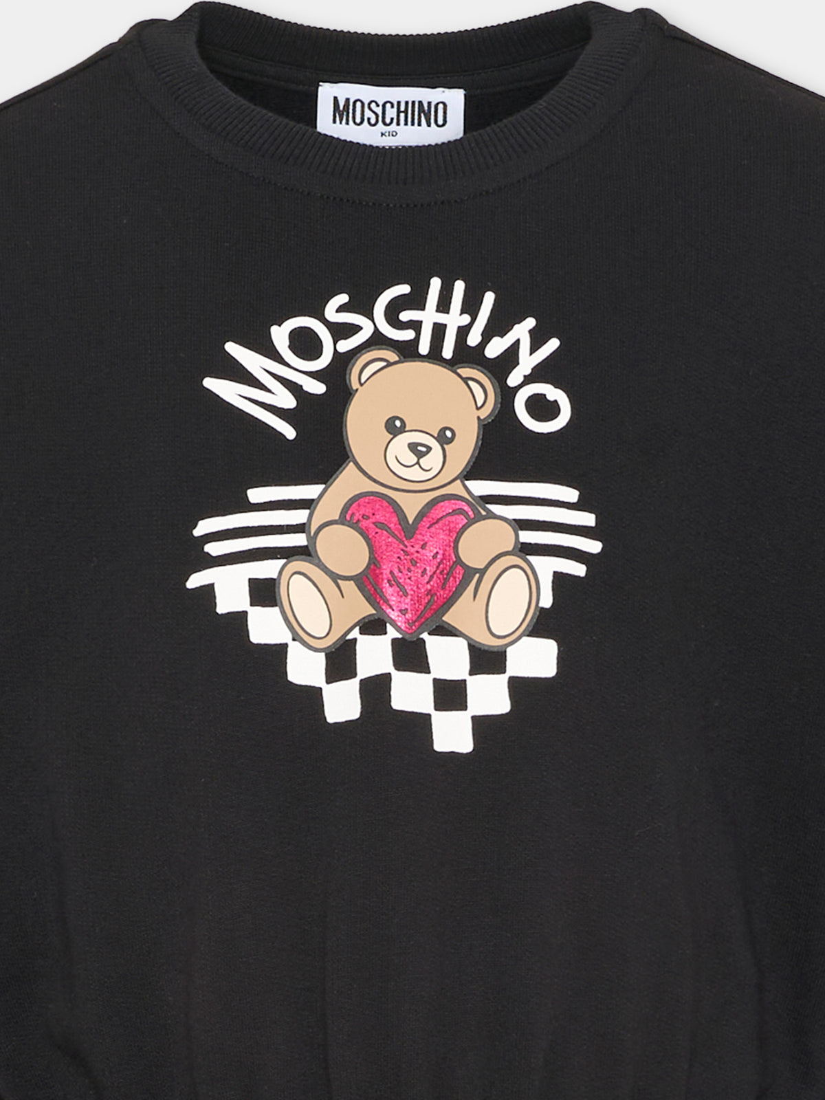Vestito a manica lunga con teddy bear per bambina,Moschino Kids,HDV0I6 LCA93 60100