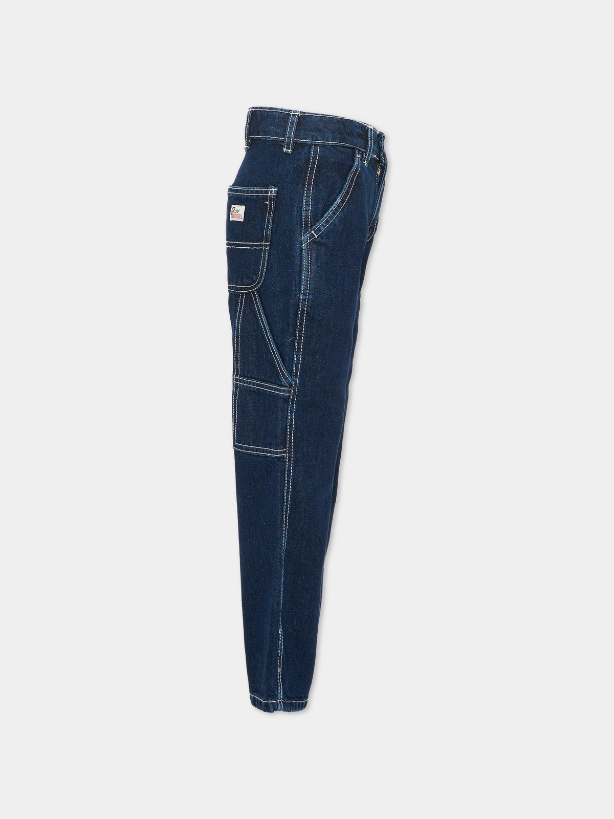Jeans denim per bambino con impunture a contrasto,Roy Roger's Kids,R G148 00 7750