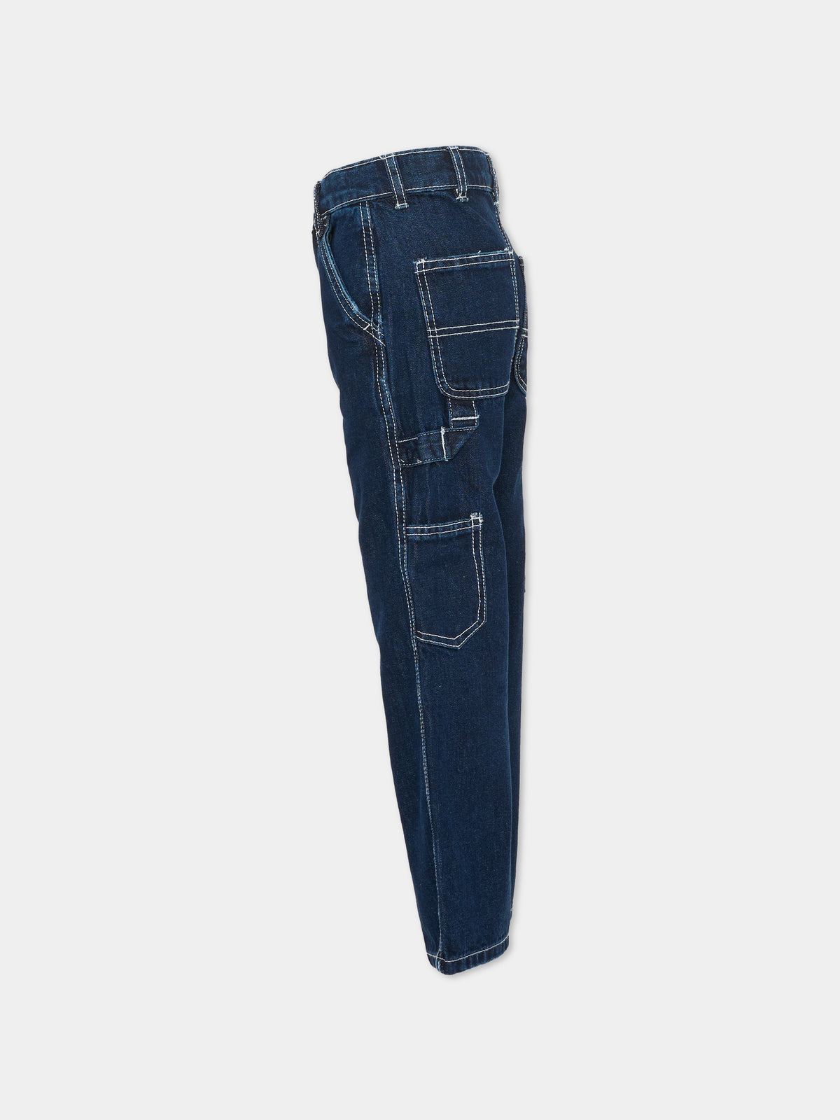 Jeans denim per bambino con impunture a contrasto,Roy Roger's Kids,R G148 00 7750