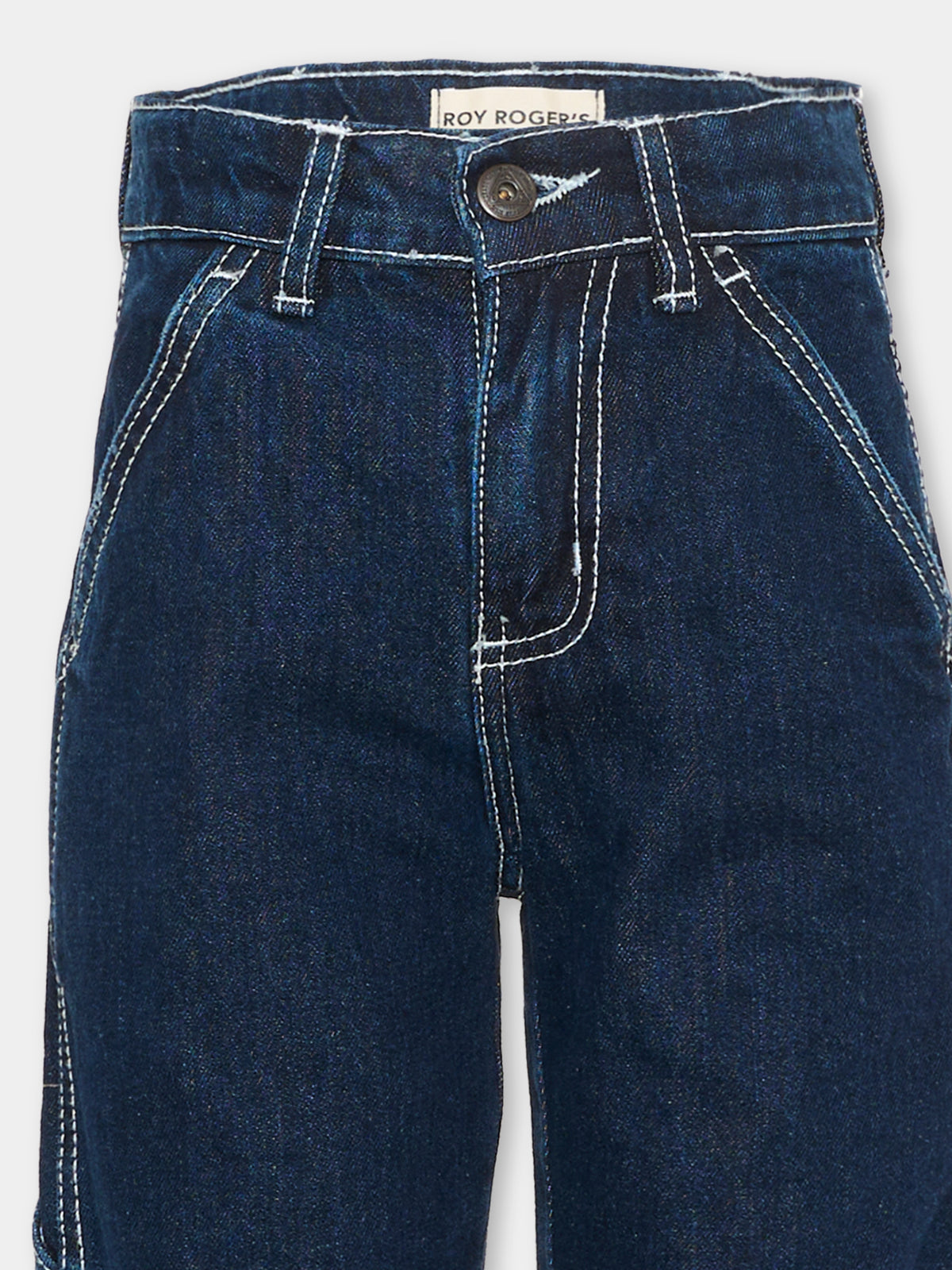 Jeans denim per bambino con impunture a contrasto,Roy Roger's Kids,R G148 00 7750
