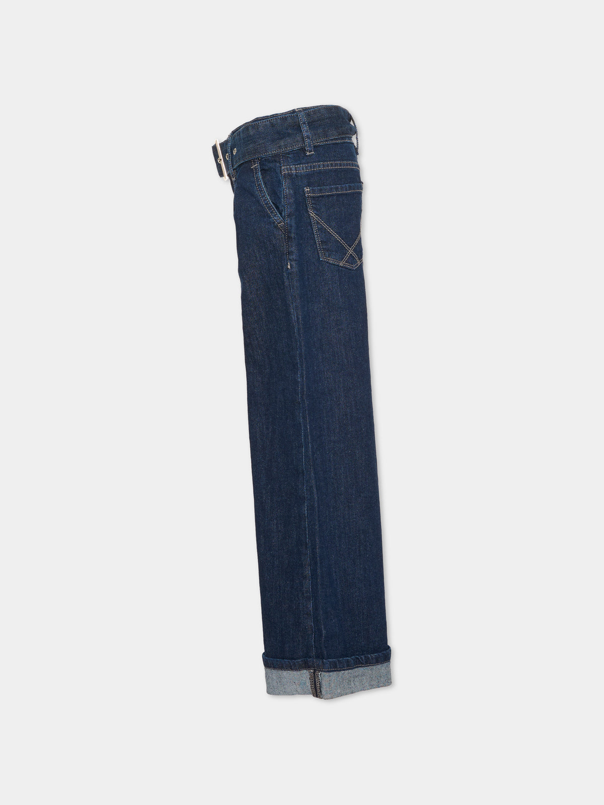 Jeans denim per bambina con cintura,Roy Roger's Kids,R G154 00 7750