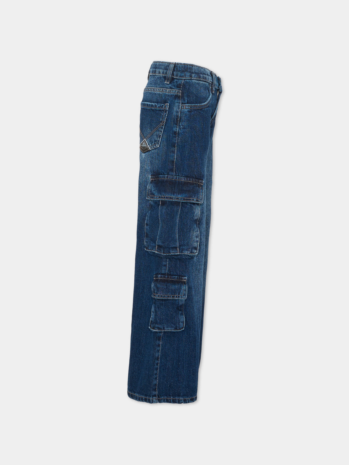 Jeans denim per bambina cargo,Roy Roger's Kids,R F165 00 7007
