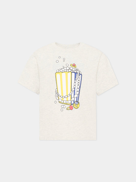 T-shirt per bambina grigia con stampa pop corn,Marc Jacobs,W60996 A18